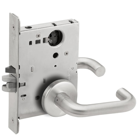 Grade 1 Classroom Security Mortise Lock, Less Cylinder, 03 Lever, B Rose, Satin Chrome Finish, Field